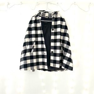 Talbots Black and White Checkered Shacket